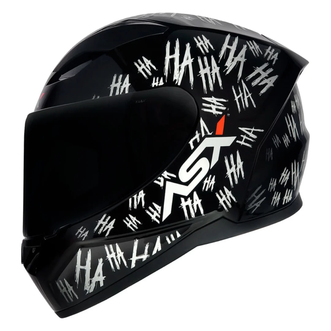 CAPACETE ASX CITY FUN HAHA BRILHO PRETO/BRANCO