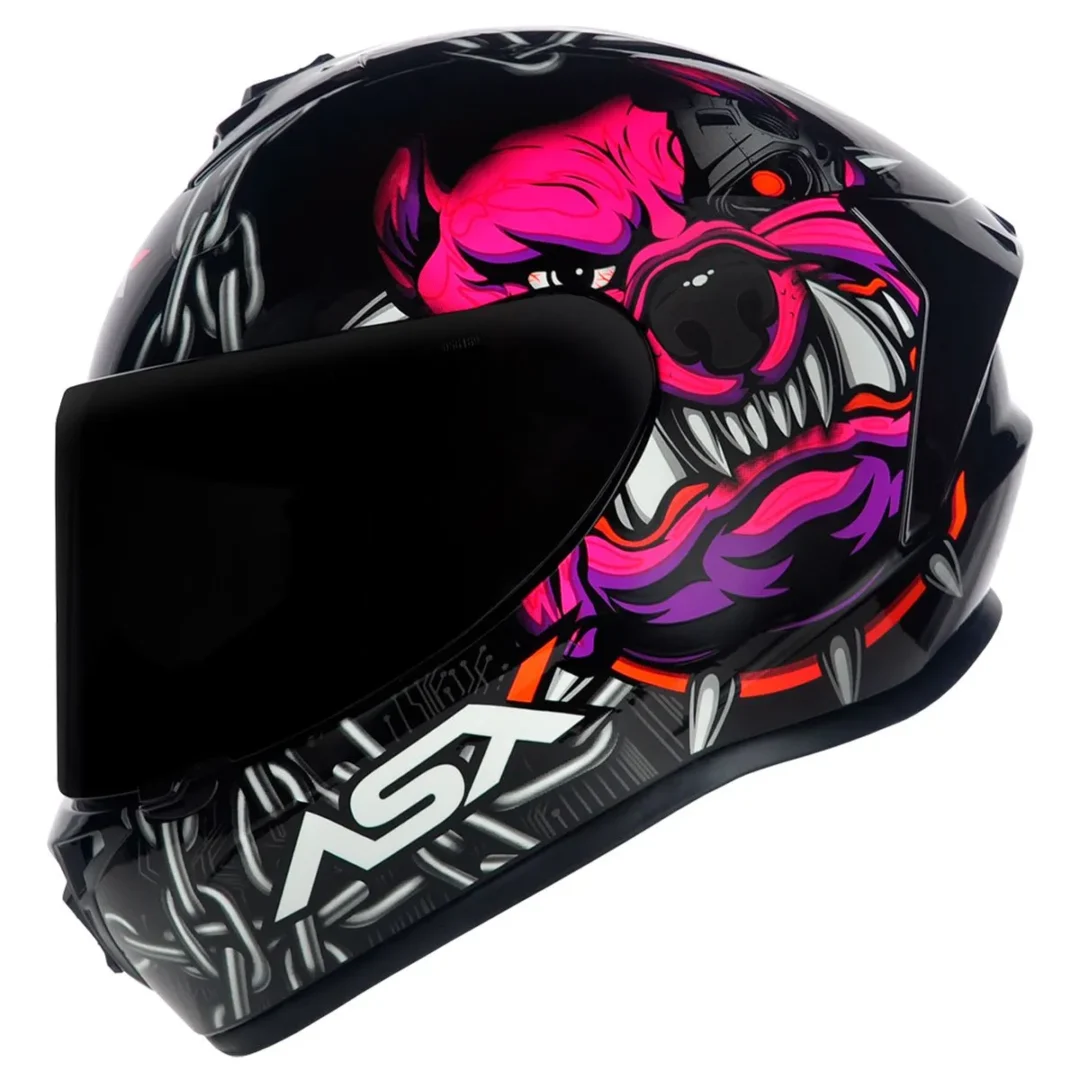 CAPACETE ASX DRAKEN BULL CYBER PRETO/ROSA