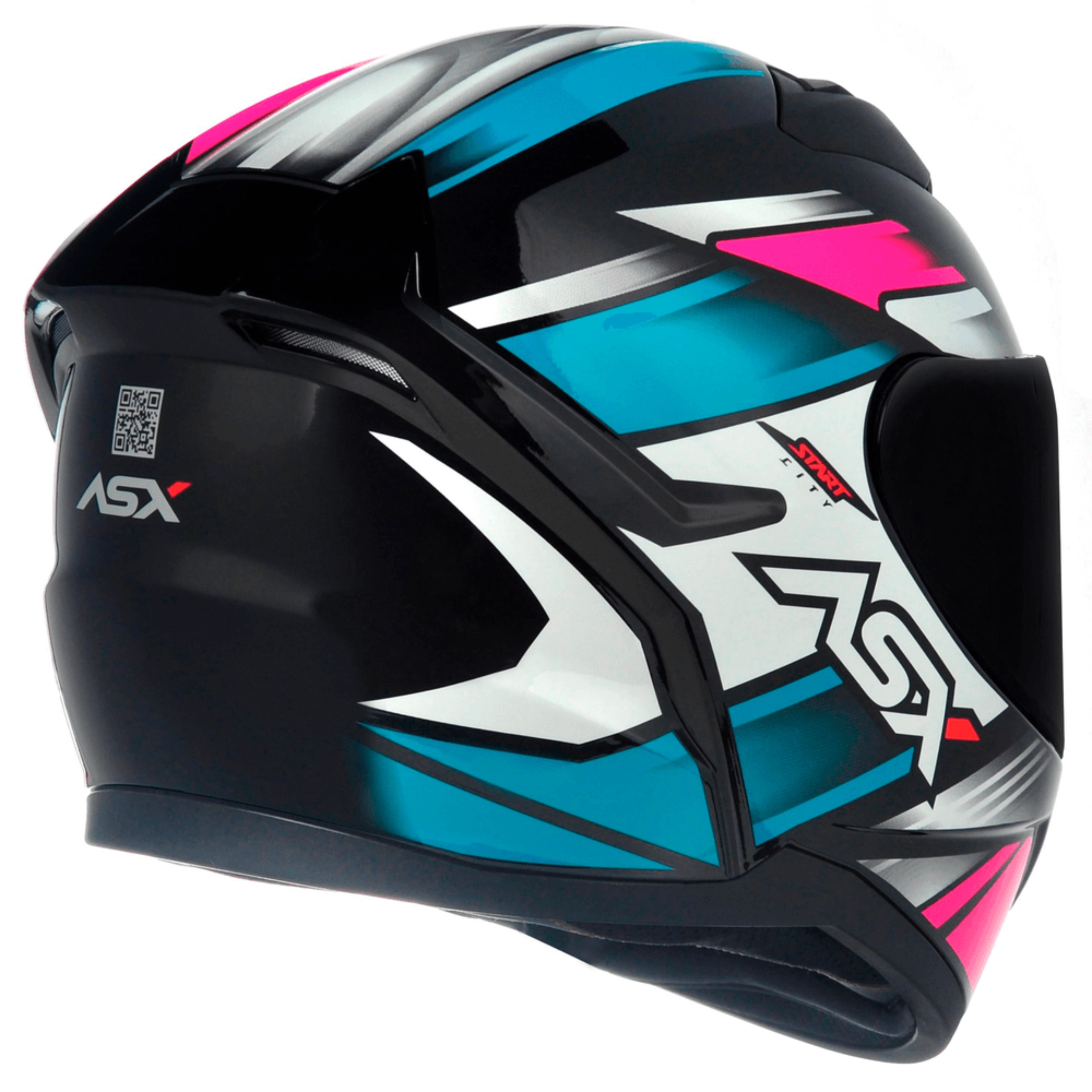 CAPACETE ASX CITY START PRETO/TURQUESA/ROSA - Imagem 4