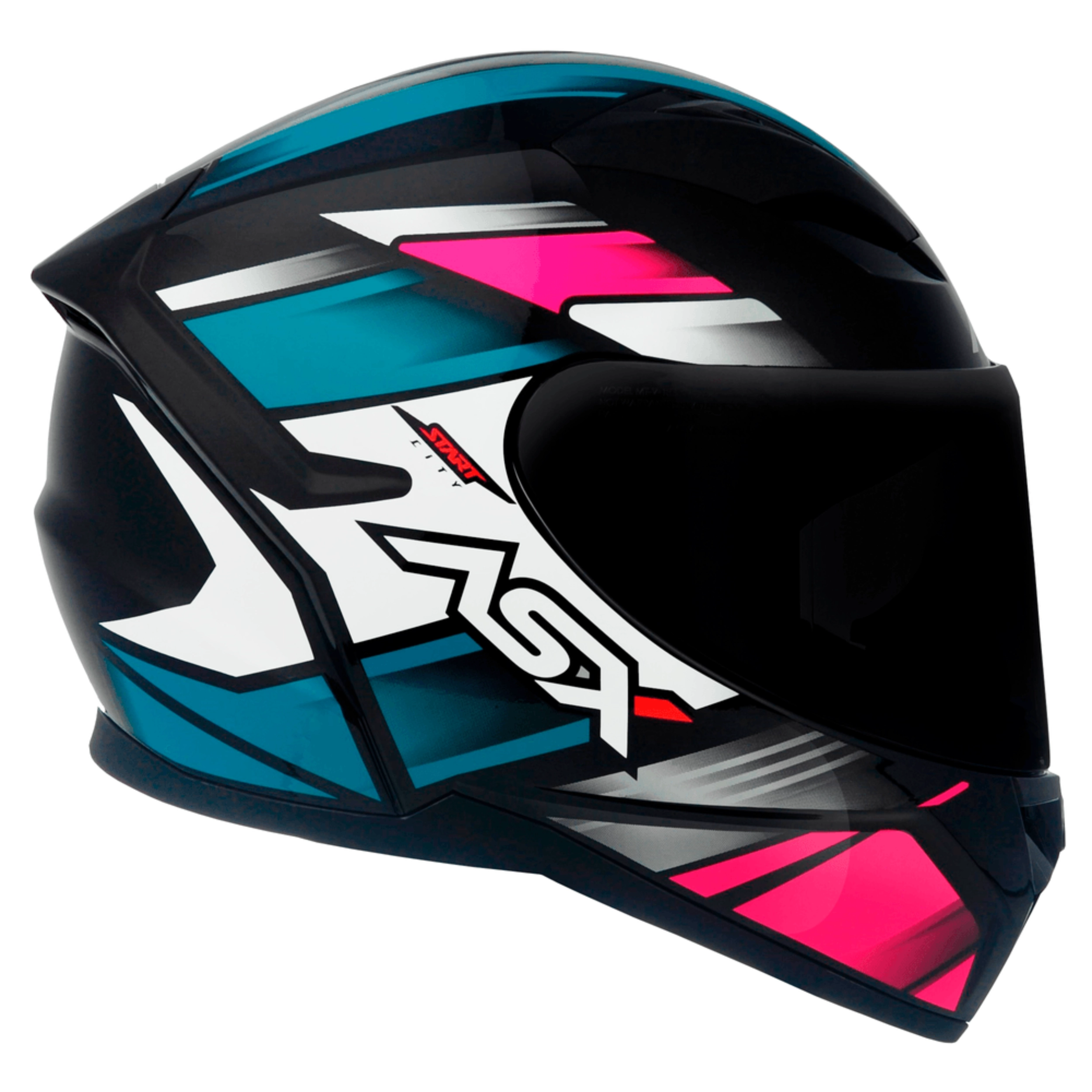 CAPACETE ASX CITY START PRETO/TURQUESA/ROSA - Imagem 5