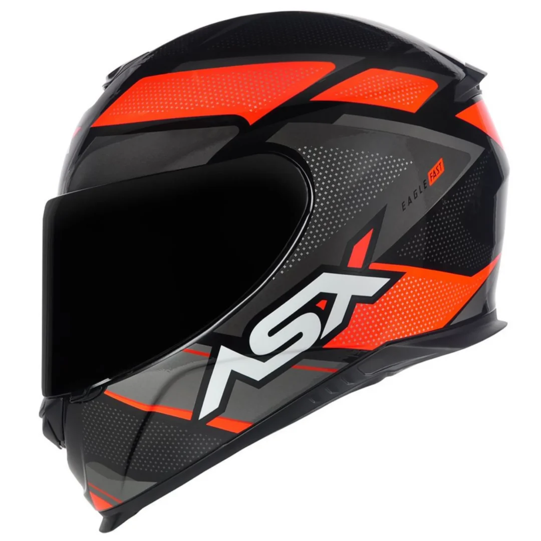 CAPACETE ASX EAGLE FAST BRILHO PRETO/VERM/GRAFITE