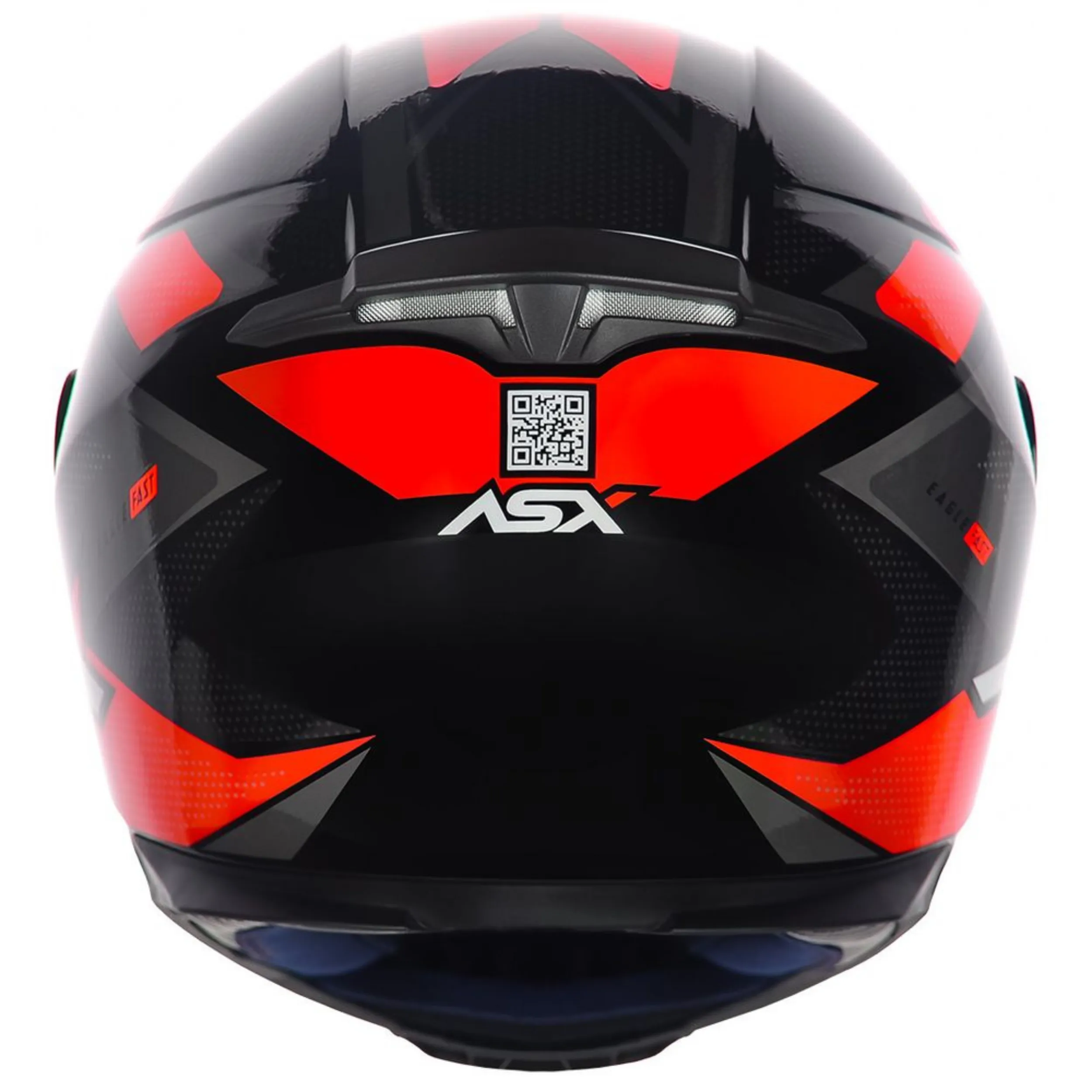 CAPACETE ASX EAGLE FAST BRILHO PRETO/VERM/GRAFITE - Imagem 3