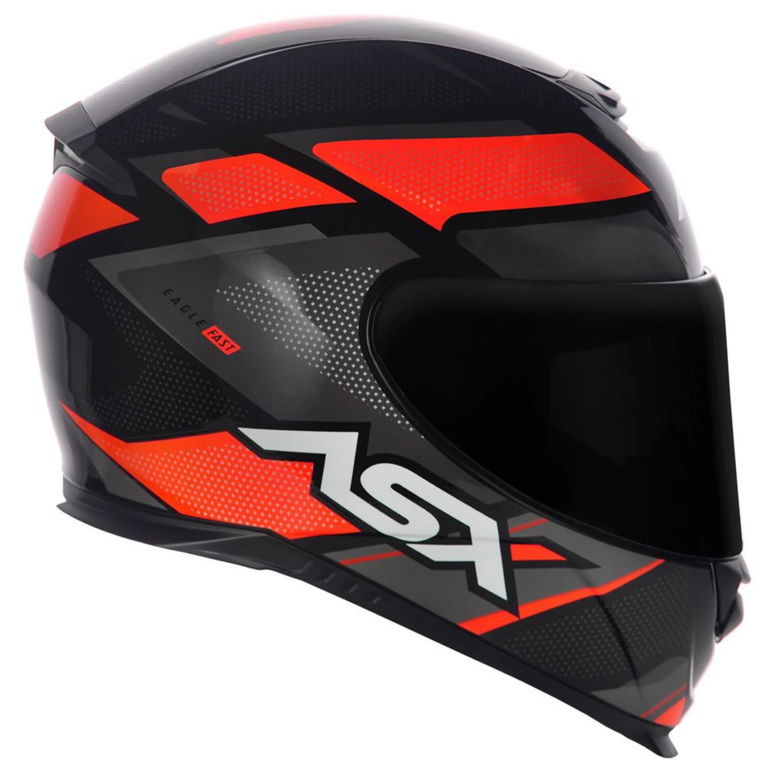 CAPACETE ASX EAGLE FAST BRILHO PRETO/VERM/GRAFITE - Imagem 5