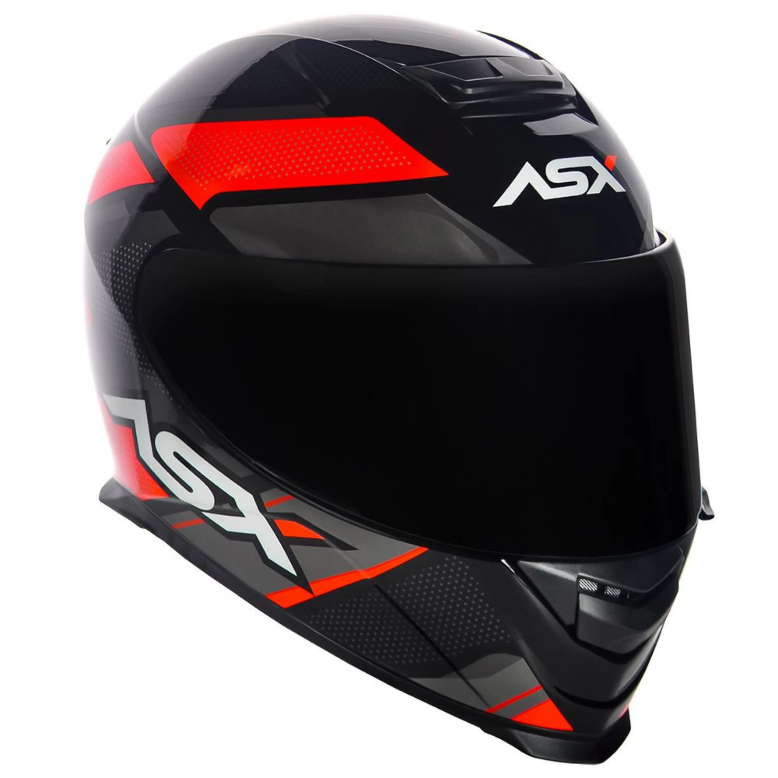 CAPACETE ASX EAGLE FAST BRILHO PRETO/VERM/GRAFITE - Imagem 6