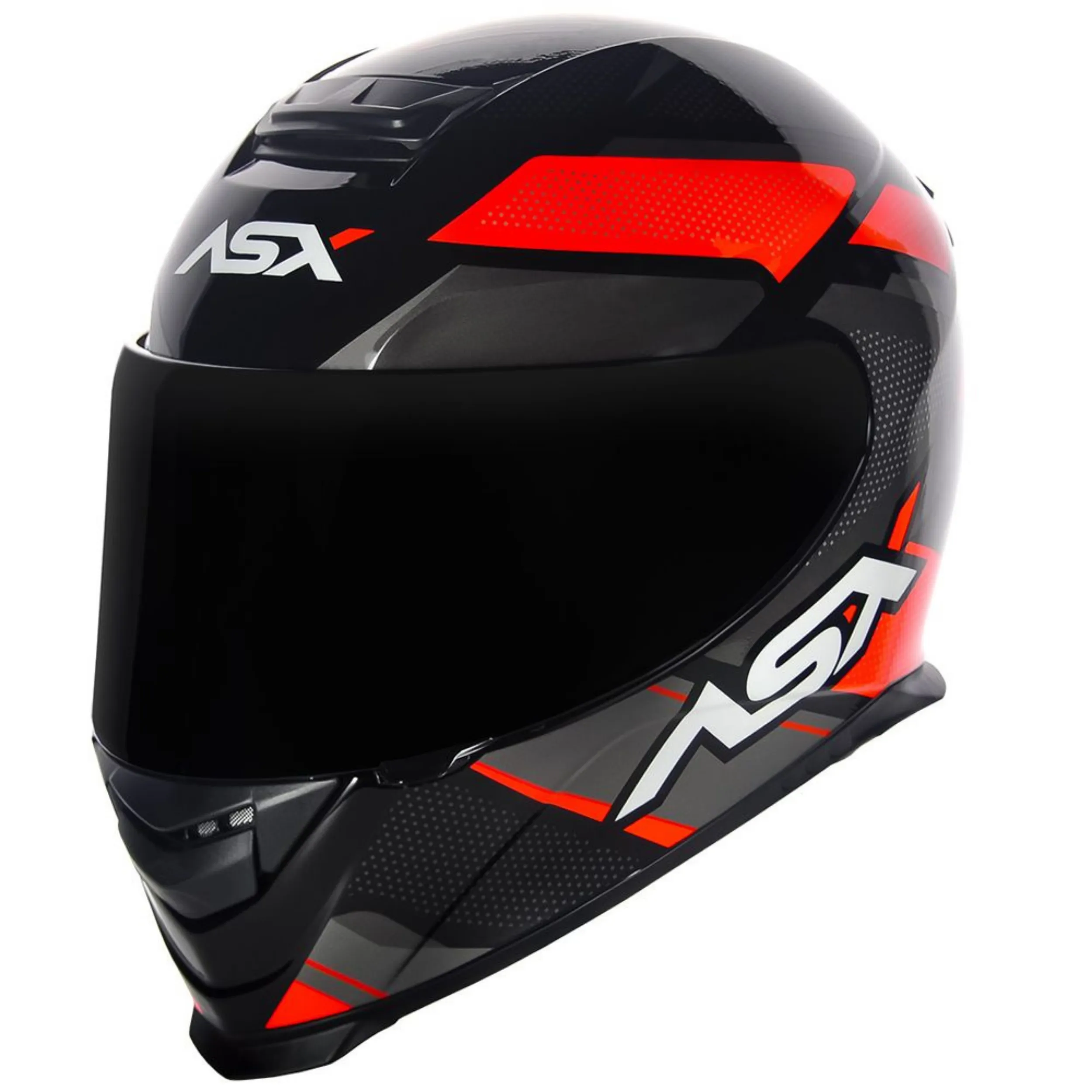CAPACETE ASX EAGLE FAST BRILHO PRETO/VERM/GRAFITE - Imagem 8