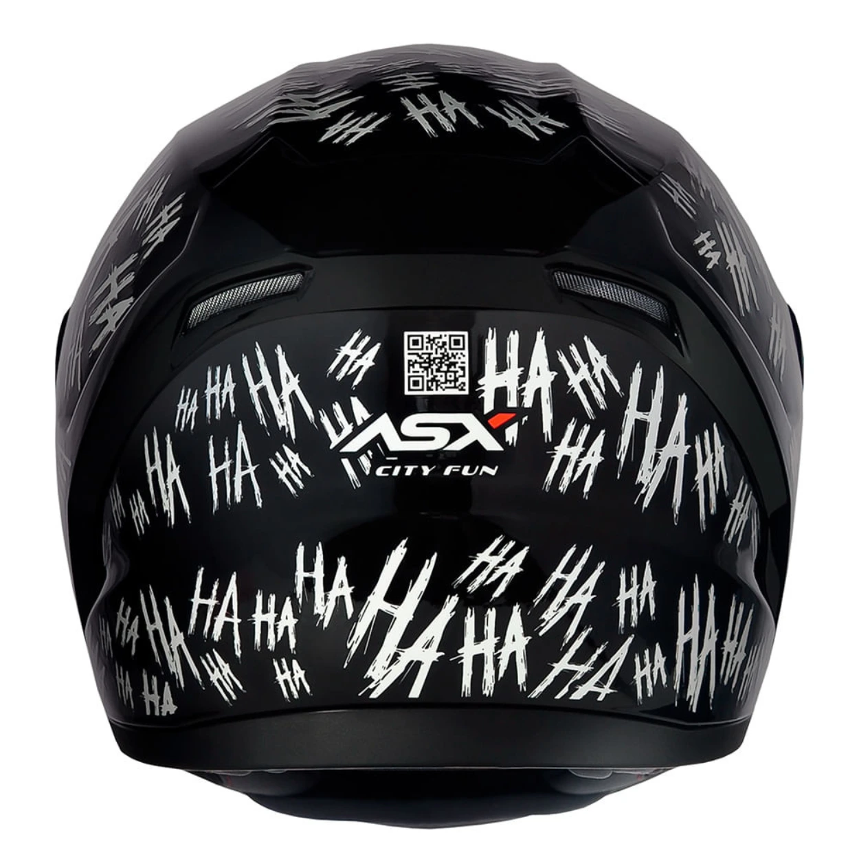 CAPACETE ASX CITY FUN HAHA BRILHO PRETO/BRANCO - Imagem 9