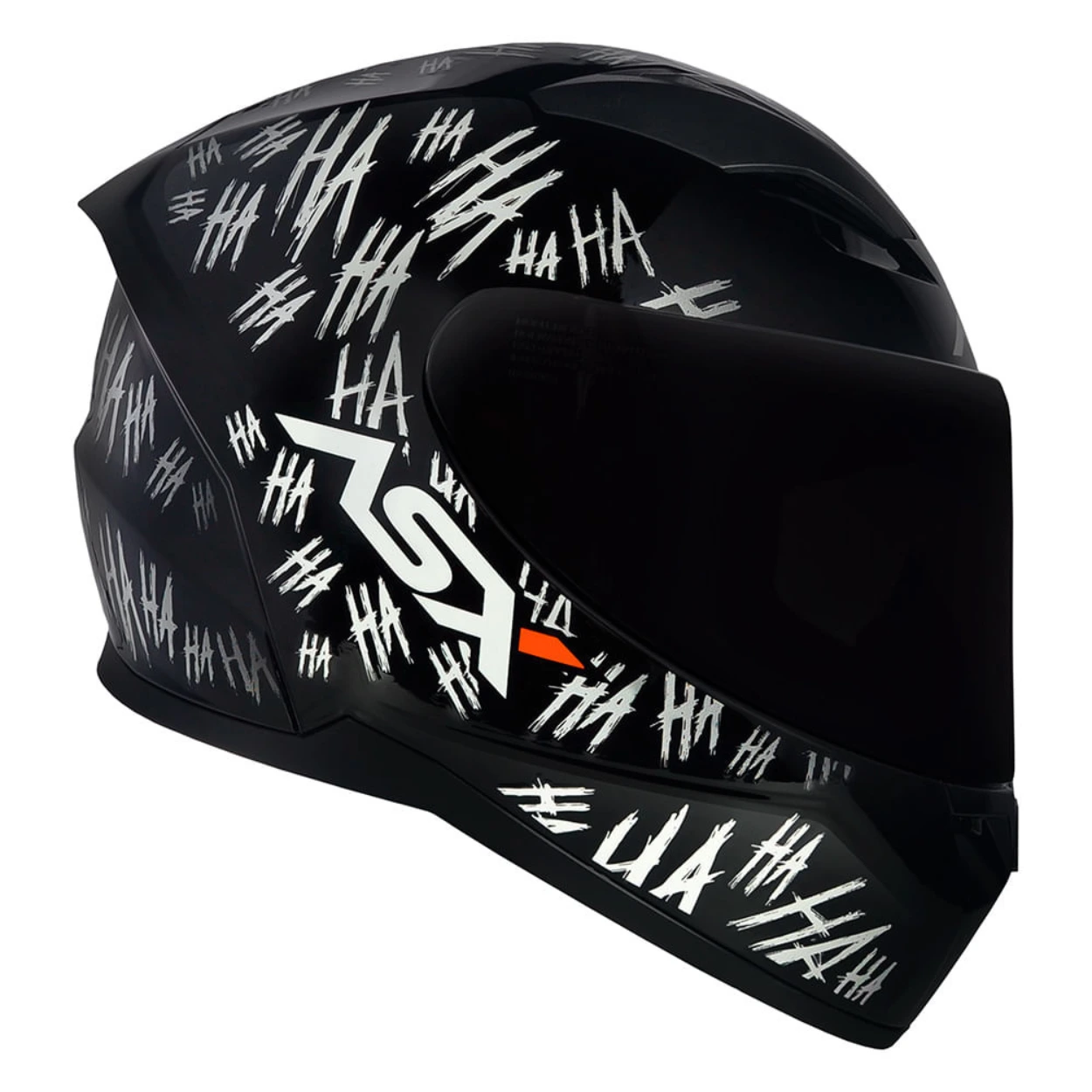 CAPACETE ASX CITY FUN HAHA BRILHO PRETO/BRANCO - Imagem 7