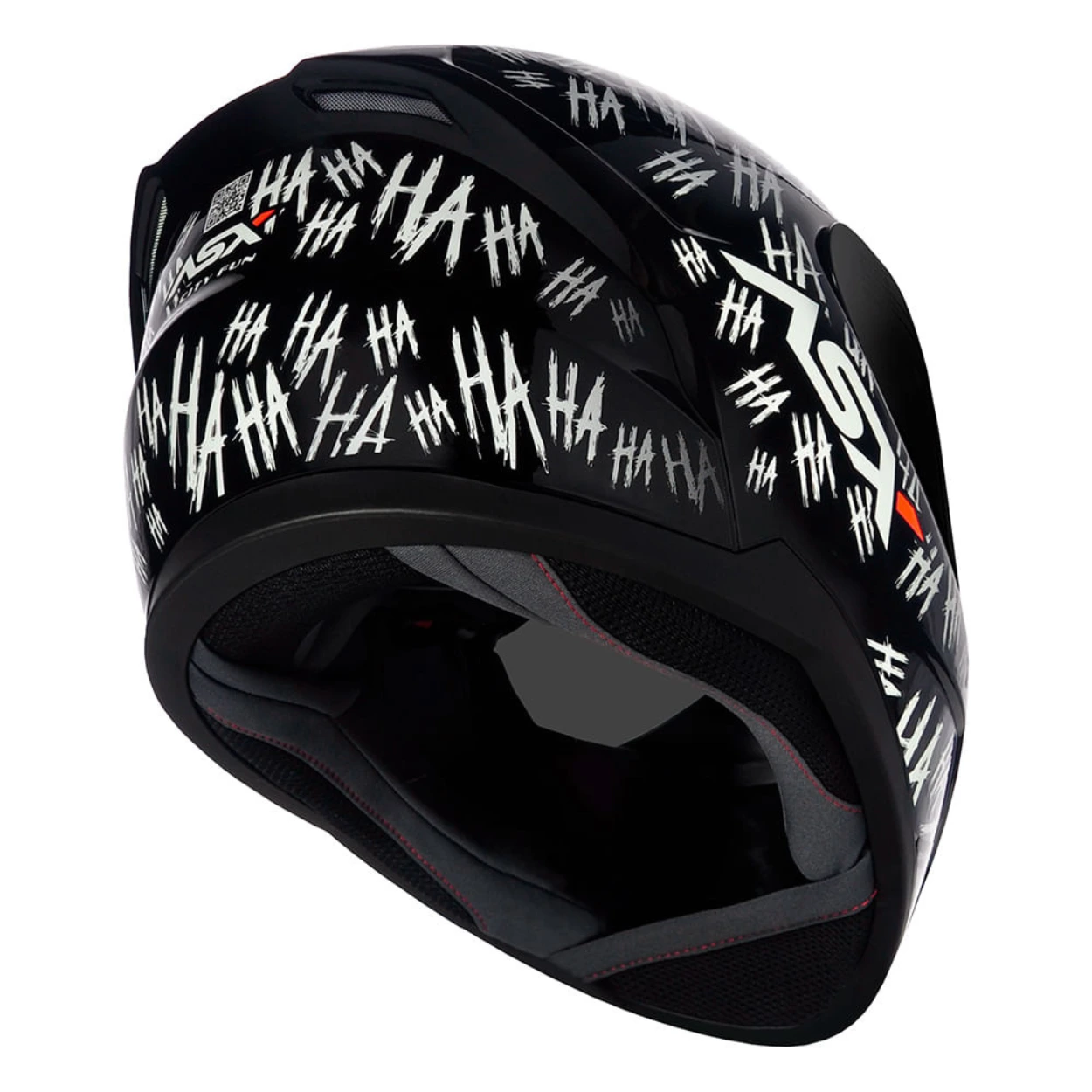 CAPACETE ASX CITY FUN HAHA BRILHO PRETO/BRANCO - Imagem 5