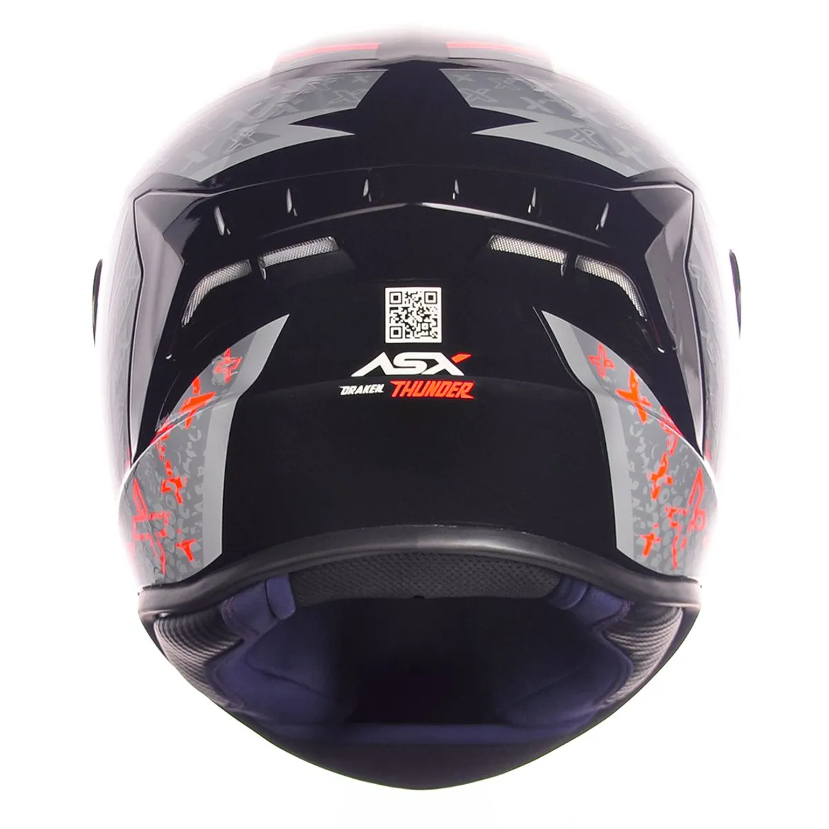 CAPACETE ASX DRAKEN THUNDER PRETO/CINZA/VERM - Imagem 3