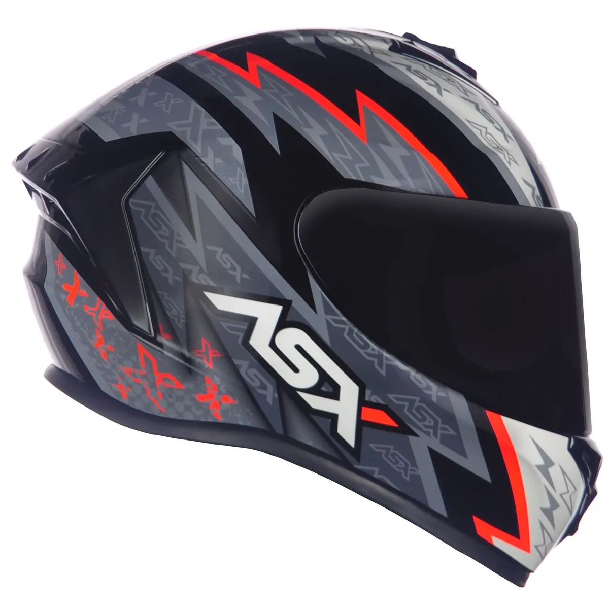 CAPACETE ASX DRAKEN THUNDER PRETO/CINZA/VERM - Imagem 5