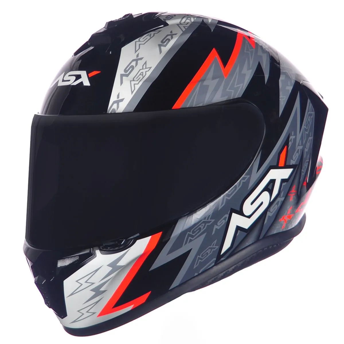 CAPACETE ASX DRAKEN THUNDER PRETO/CINZA/VERM - Imagem 8