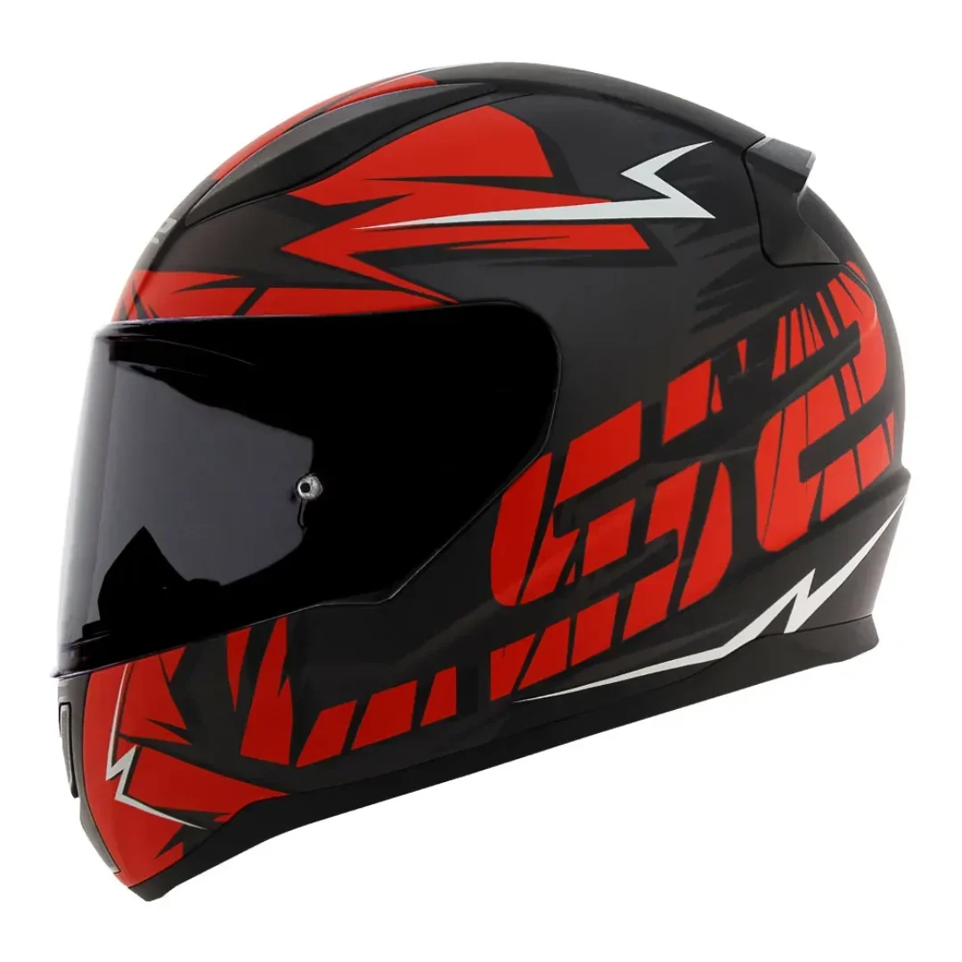 CAPACETE RAPID FF353 CROMO MATTE BLACK RED LS2