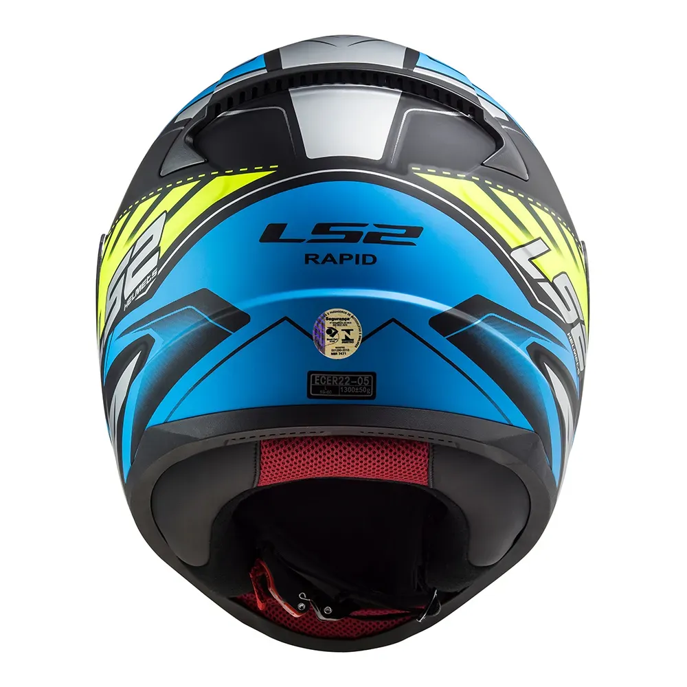 CAPACETE RAPID FF353 GALE MATTE BLACK BLUE YELLOW LS2 - Imagem 4