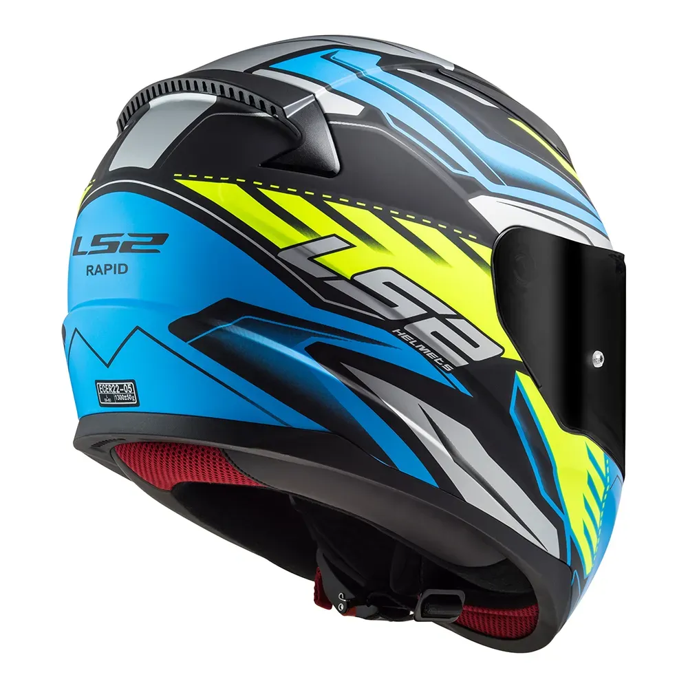 CAPACETE RAPID FF353 GALE MATTE BLACK BLUE YELLOW LS2 - Imagem 5
