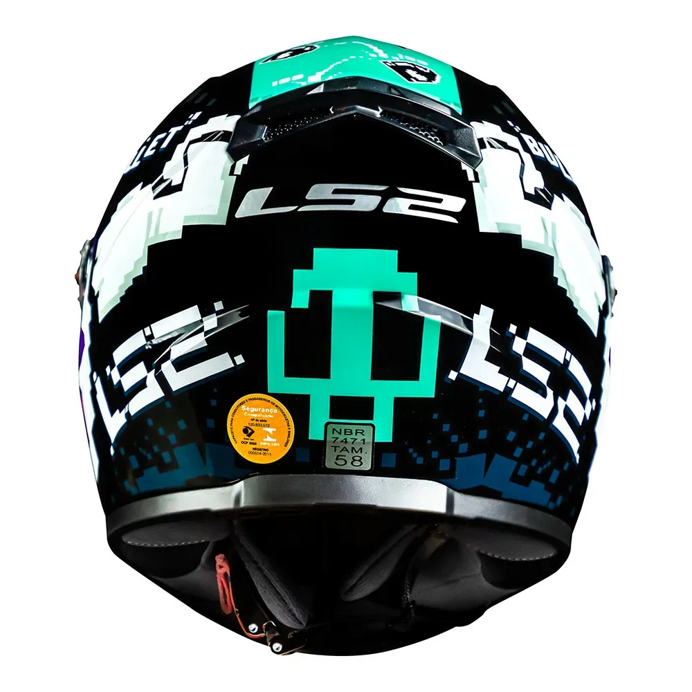 CAPACETE FF358 BULLET BLACK BLUE LS2 - Imagem 4