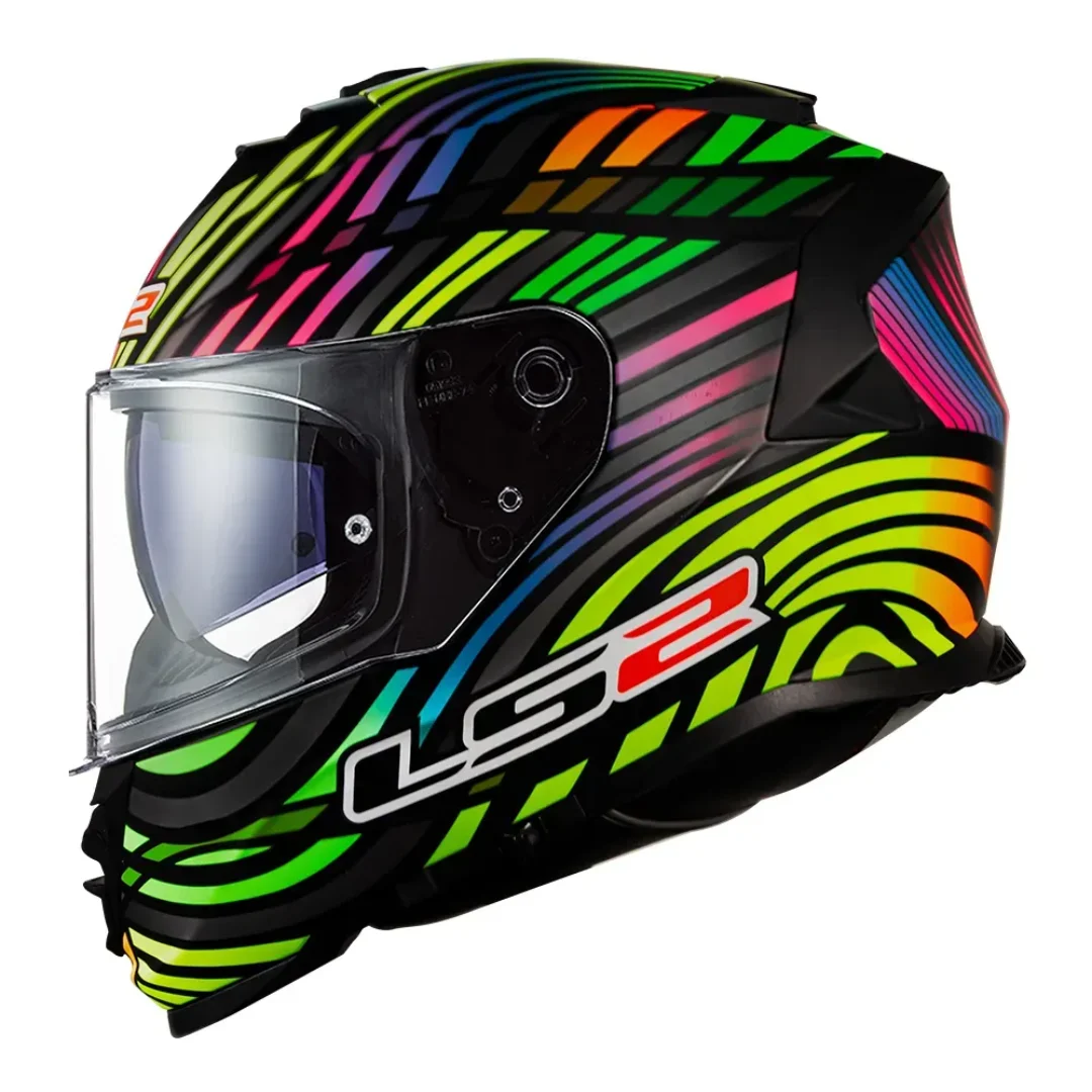 CAPACETE STORM FF800 POWER MATTE BLACK RAINBOW LS2