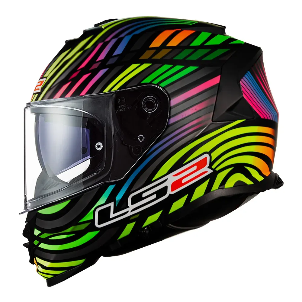 CAPACETE STORM FF800 POWER MATTE BLACK RAINBOW LS2
