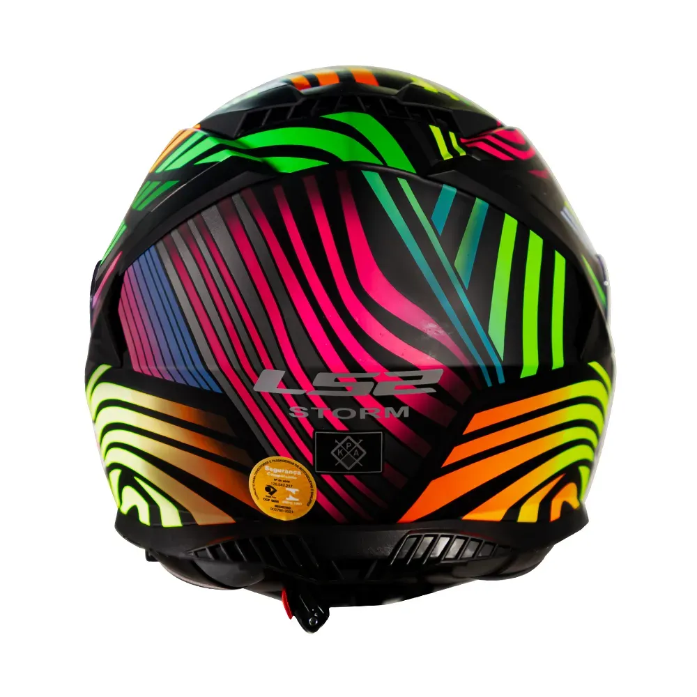 CAPACETE STORM FF800 POWER MATTE BLACK RAINBOW LS2 - Imagem 6