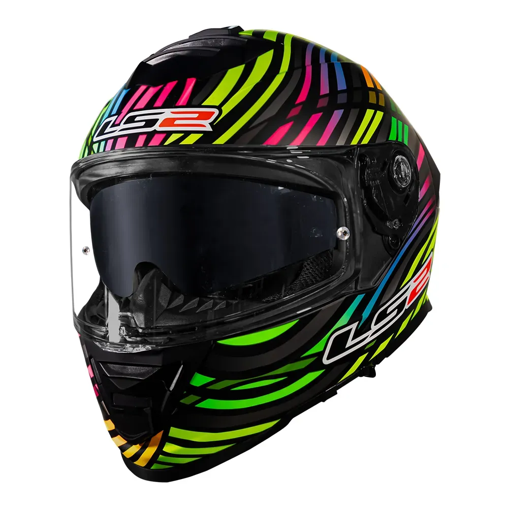 CAPACETE STORM FF800 POWER MATTE BLACK RAINBOW LS2 - Imagem 4