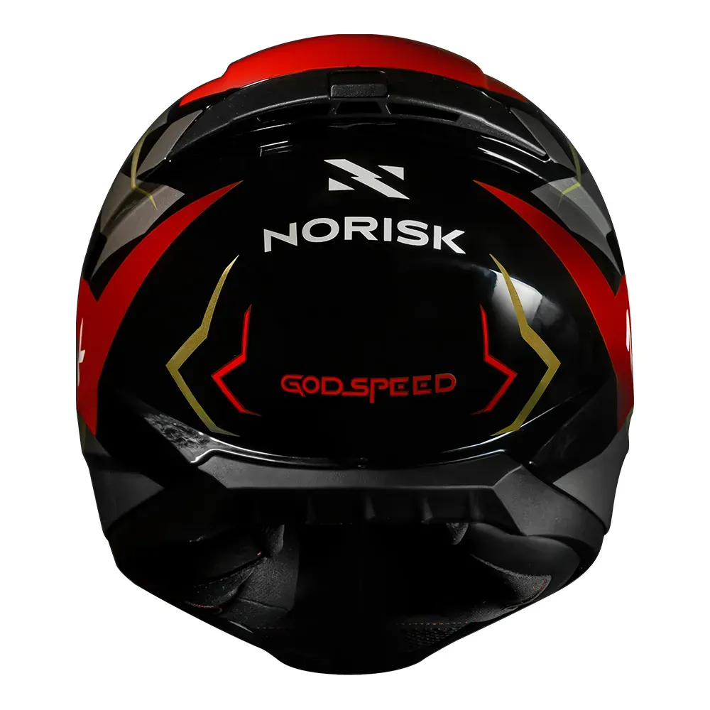 CAPACETE RAZOR GODSPEED RED GOLD NORISK - Imagem 3
