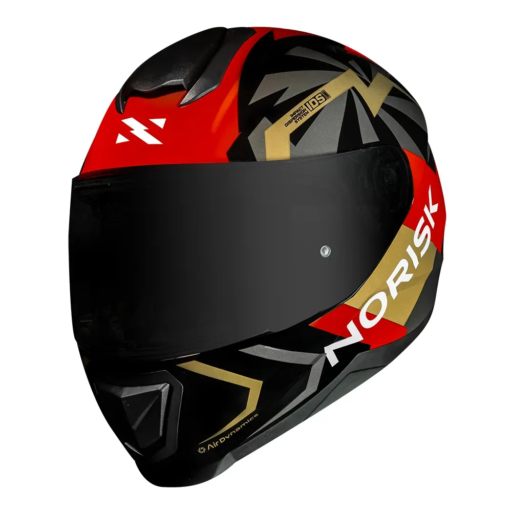 CAPACETE RAZOR GODSPEED RED GOLD NORISK - Imagem 5