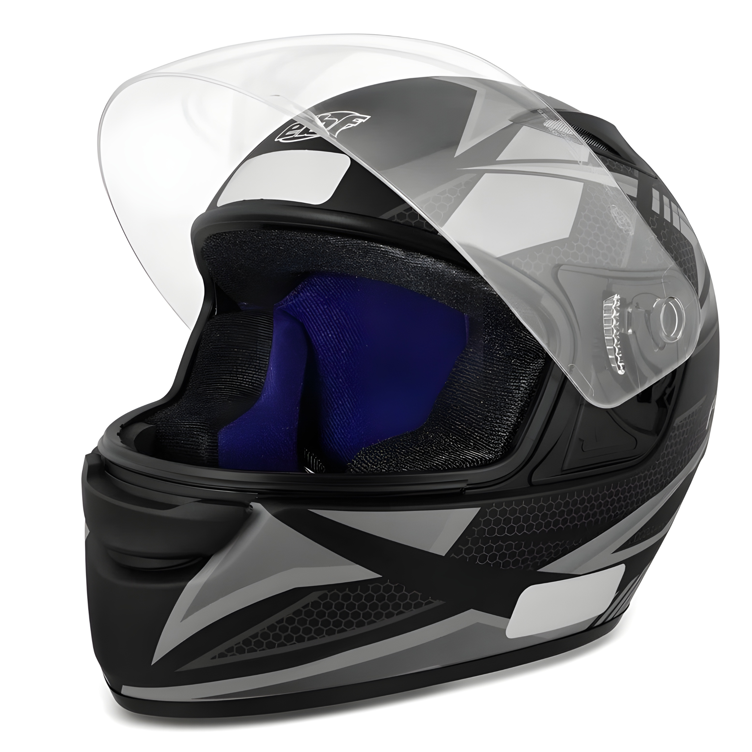 CAPACETE SPARK FLASH PRATA PRETO FOSCO EBF - Imagem 3