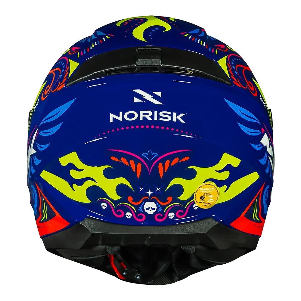 CAPACETE RAZOR CIRCUS BLUE/ HV YELLOW NORISK - Imagem 8