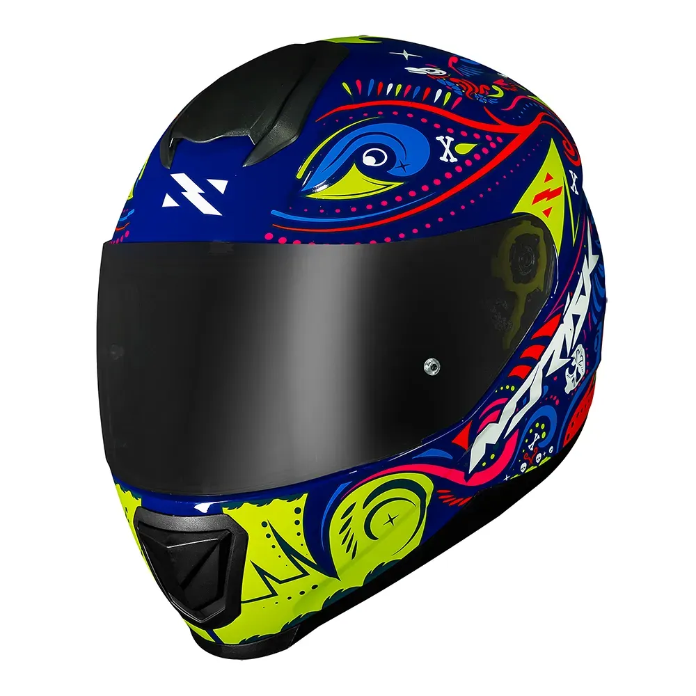CAPACETE RAZOR CIRCUS BLUE/ HV YELLOW NORISK - Imagem 9