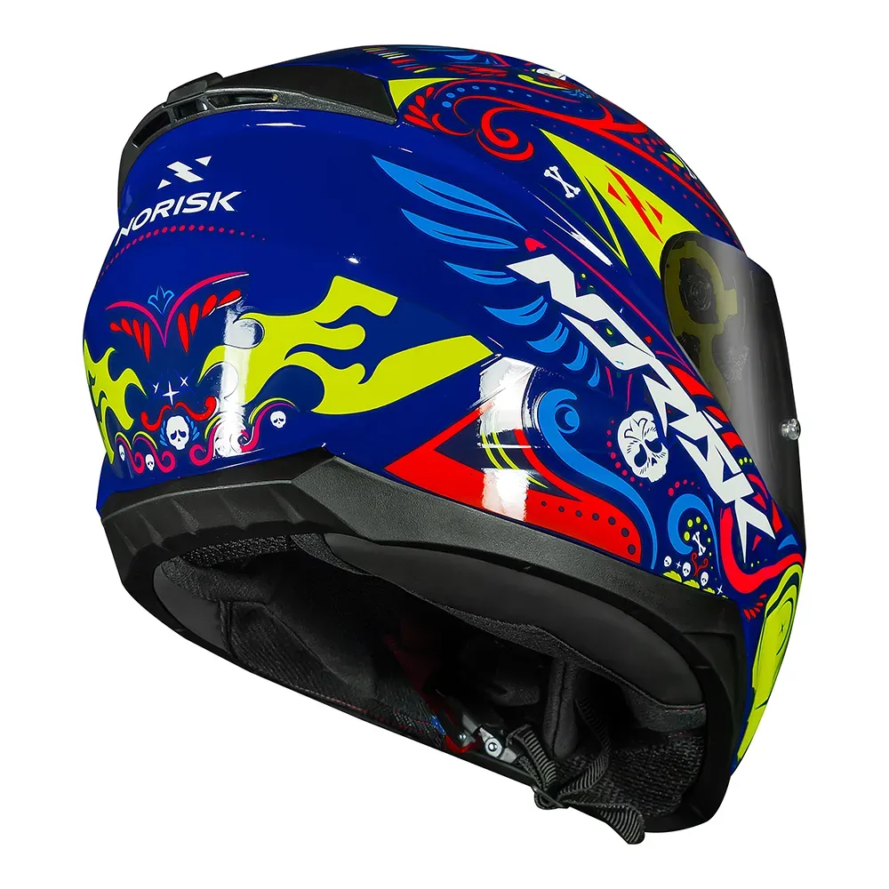 CAPACETE RAZOR CIRCUS BLUE/ HV YELLOW NORISK - Imagem 7