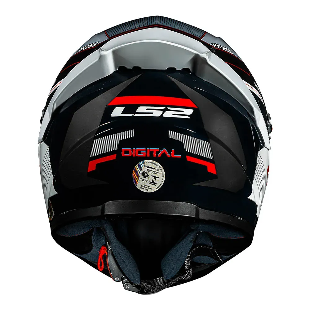 CAPACETE FF358 S DIGITAL BLACK WHITE LS2 - Imagem 4