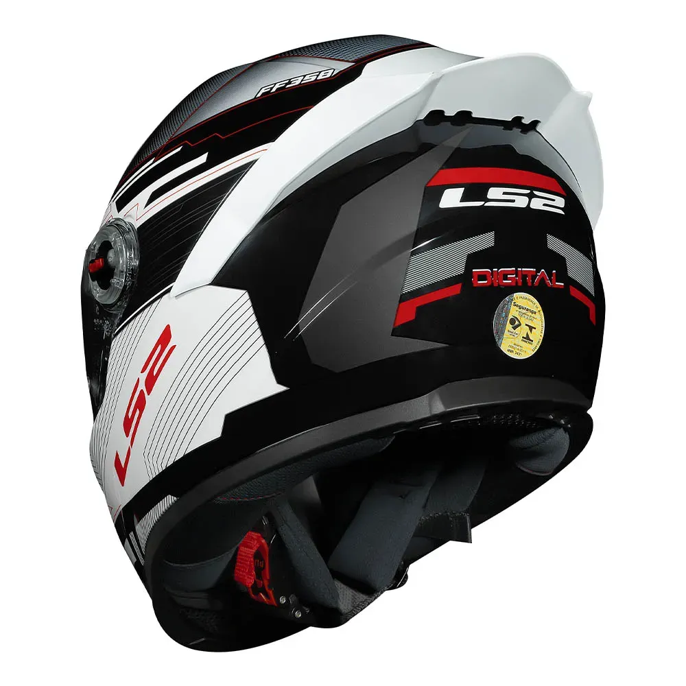 CAPACETE FF358 S DIGITAL BLACK WHITE LS2 - Imagem 3