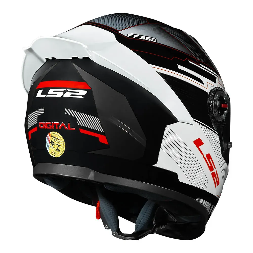 CAPACETE FF358 S DIGITAL BLACK WHITE LS2 - Imagem 5