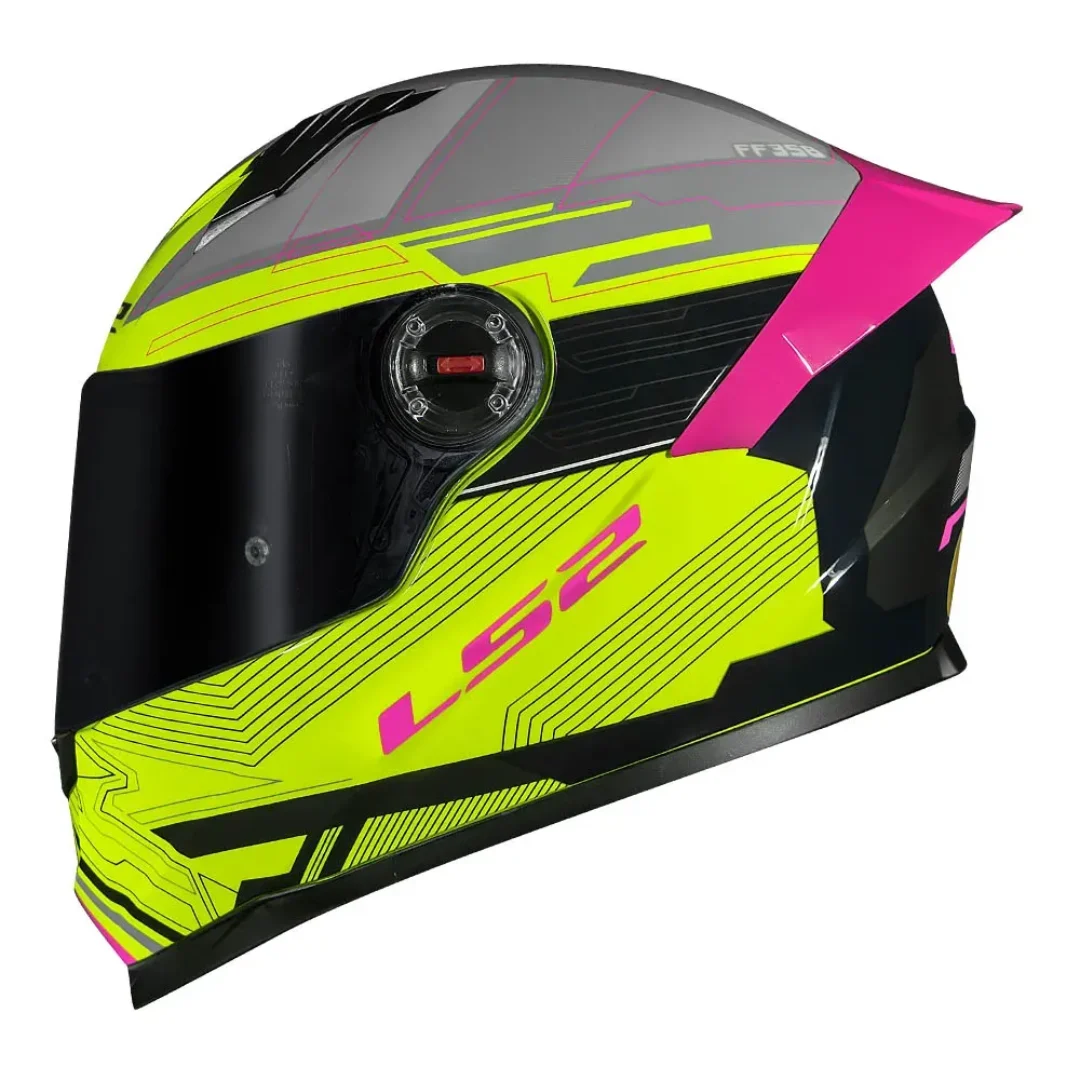 CAPACETE FF358 S DIGITAL BLACK YELLOW LS2