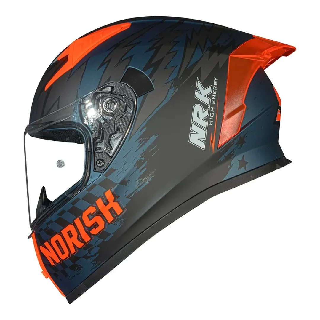 CAPACETE FLOW DAYTONA MATTE BLUE ORANGE NORISK
