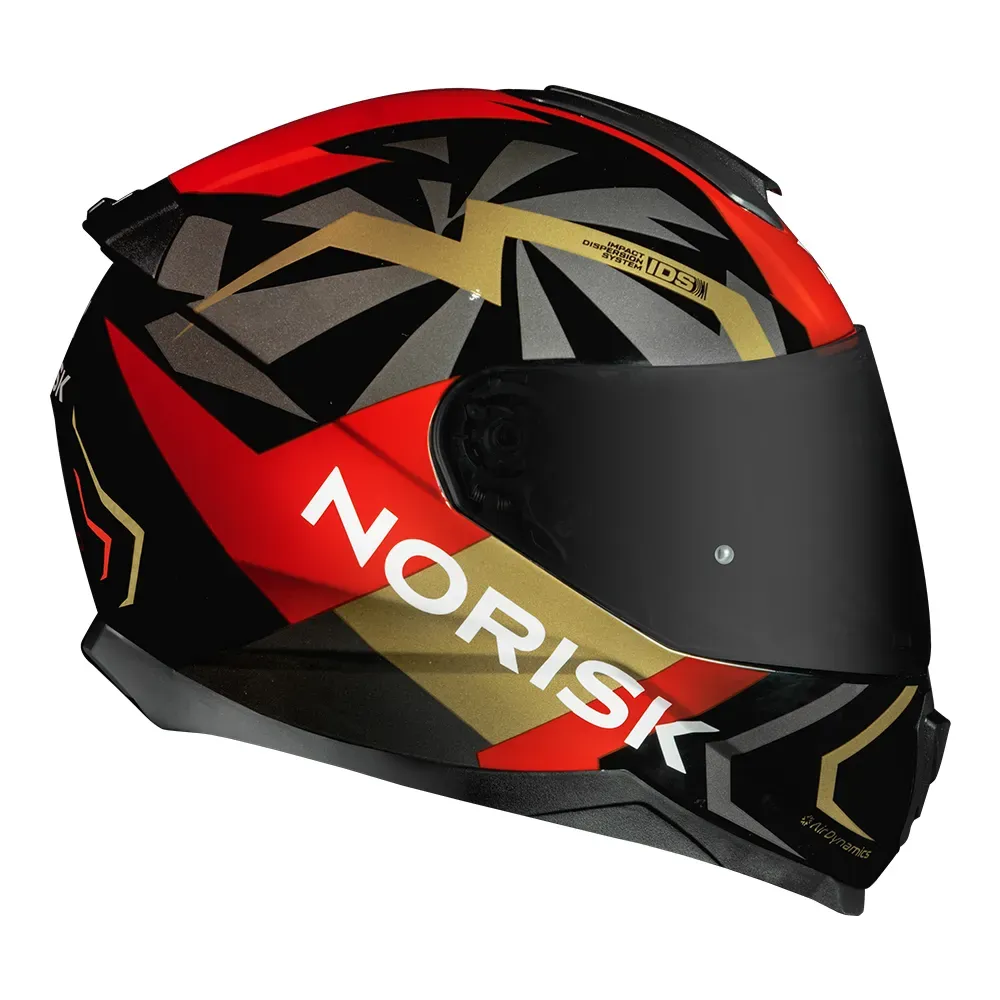 CAPACETE RAZOR GODSPEED RED GOLD NORISK - Imagem 4