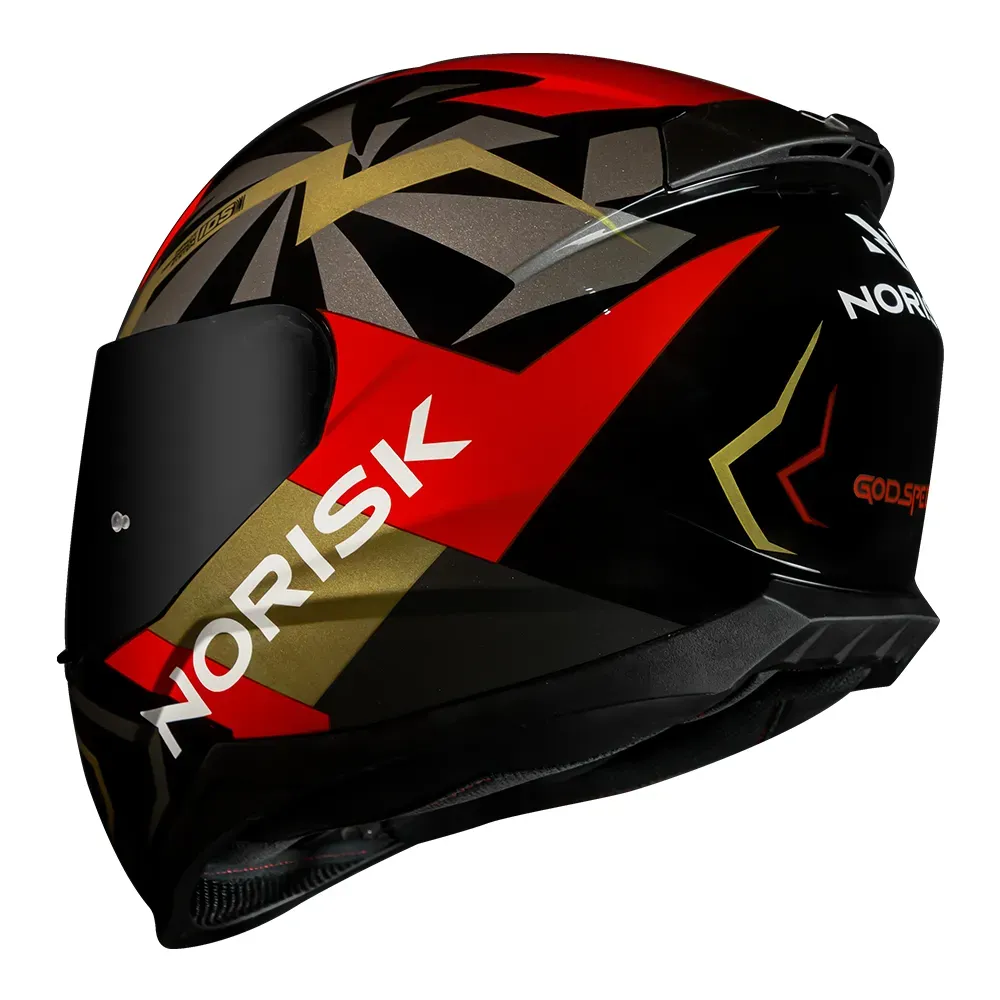 CAPACETE RAZOR GODSPEED RED GOLD NORISK - Imagem 2