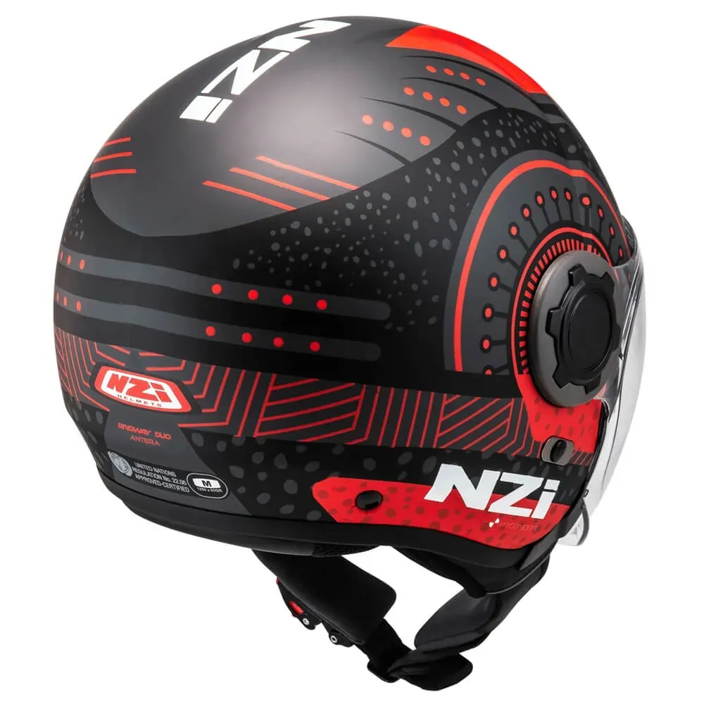 CAPACETE NZI RINGWAY DUO ANTERA ANTRACITE VERMELHO FOSCO - Imagem 3